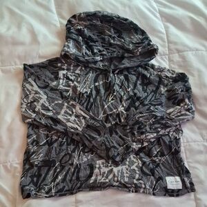 Calvin Klein Black and Gray Patterned Hoodie